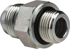 Voss - 3/4-16 x 3/8 Male Thread, Zinc Plated Carbon Steel Industrial Pipe Adapter - MJIC x MBSPP - Eagle Tool & Supply