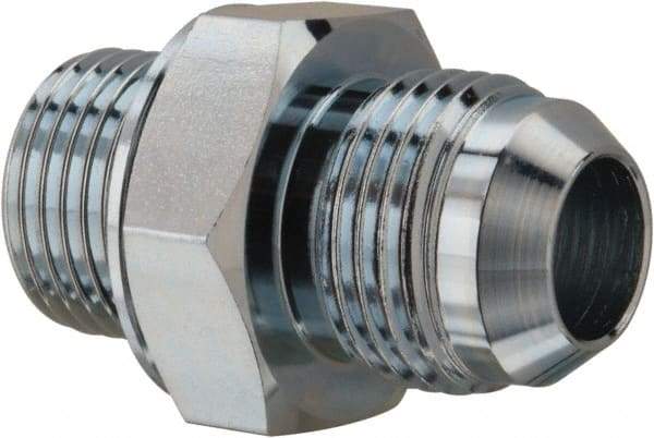 Voss - 7/8-14 x 1/2 Male Thread, Zinc Plated Carbon Steel Industrial Pipe Adapter - MJIC x MBSPP - Eagle Tool & Supply