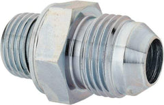 Voss - 3/4-16 x M16x1.5 Male Thread, Zinc Plated Carbon Steel Industrial Pipe Adapter - MJIC x Male Metric - Eagle Tool & Supply