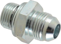 Voss - 3/4-16 x M18x1.5 Male Thread, Zinc Plated Carbon Steel Industrial Pipe Adapter - MJIC x Male Metric - Eagle Tool & Supply