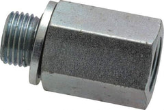 Voss - 1/8 Male Thread x 1/8 Female Thread, Zinc Plated Carbon Steel Industrial Pipe Adapter - MBSPP x FNPT - Eagle Tool & Supply