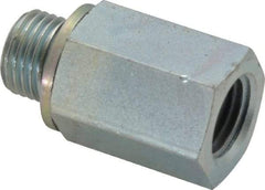 Voss - 1/4 Male Thread x 1/4 Female Thread, Zinc Plated Carbon Steel Industrial Pipe Adapter - MBSPP x FNPT - Eagle Tool & Supply