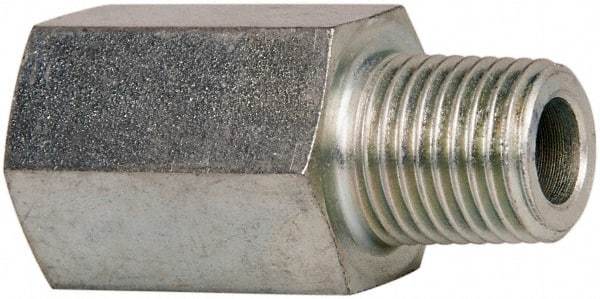 Voss - 1/4 Male Thread x 1/4 Female Thread, Zinc Plated Carbon Steel Industrial Pipe Adapter - MBSPT x FNPT - Eagle Tool & Supply