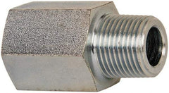 Voss - 3/8 Male Thread x 3/8 Female Thread, Zinc Plated Carbon Steel Industrial Pipe Adapter - MBSPT x FNPT - Eagle Tool & Supply