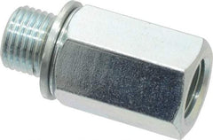 Voss - M10x1 Male Thread x 1/8 Female Thread, Zinc Plated Carbon Steel Industrial Pipe Adapter - Male Metric x FNPT - Eagle Tool & Supply