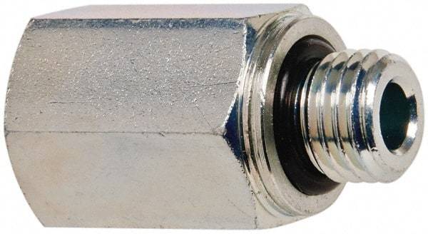 Voss - M12x1.5 Male Thread x 1/4 Female Thread, Zinc Plated Carbon Steel Industrial Pipe Adapter - Male Metric x FNPT - Eagle Tool & Supply