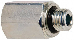 Voss - M12x1.5 Male Thread x 1/4 Female Thread, Zinc Plated Carbon Steel Industrial Pipe Adapter - Male Metric x FNPT - Eagle Tool & Supply