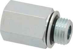 Voss - M14x1.5 Male Thread x 1/4 Female Thread, Zinc Plated Carbon Steel Industrial Pipe Adapter - Male Metric x FNPT - Eagle Tool & Supply