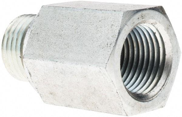 Voss - M16x1.5 Male Thread x 3/8 Female Thread, Zinc Plated Carbon Steel Industrial Pipe Adapter - Male Metric x FNPT - Eagle Tool & Supply