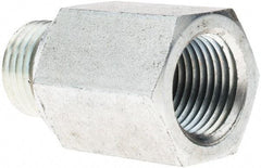 Voss - M16x1.5 Male Thread x 3/8 Female Thread, Zinc Plated Carbon Steel Industrial Pipe Adapter - Male Metric x FNPT - Eagle Tool & Supply