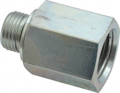 Voss - M16x1.5 Male Thread x 1/2 Female Thread, Zinc Plated Carbon Steel Industrial Pipe Adapter - Male Metric x FNPT - Eagle Tool & Supply