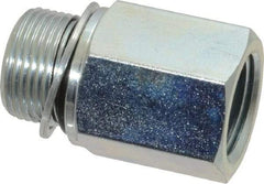 Voss - M22x1.5 Male Thread x 1/2 Female Thread, Zinc Plated Carbon Steel Industrial Pipe Adapter - Male Metric x FNPT - Eagle Tool & Supply