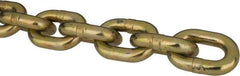 Peerless Chain - 3/8" Welded Transport Chain - 6,600 Lb Capacity, Grade 70, Cut to Length, Carbon Steel, Yellow Zinc Finish - Eagle Tool & Supply