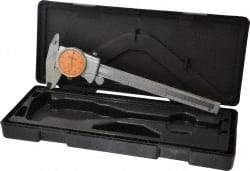Mitutoyo - 0mm to 6" Range, 0.001" Graduation, 0.1" per Revolution, Dial Caliper - Orange Face, 1-9/16" Jaw Length, Accurate to 0.0010" - Eagle Tool & Supply