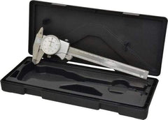 Mitutoyo - 0mm to 6" Range, 0.001" Graduation, 0.1" per Revolution, Dial Caliper - White Face, 1-9/16" Jaw Length, Accurate to 0.0010" - Eagle Tool & Supply