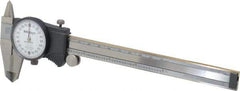 Mitutoyo - 0mm to 6" Range, 0.001" Graduation, 0.2" per Revolution, Dial Caliper - White Face, 1-9/16" Jaw Length, Accurate to 0.0010" - Eagle Tool & Supply