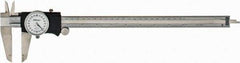 Mitutoyo - 0" to 12" Range, 0.001" Graduation, 0.2" per Revolution, Dial Caliper - White Face, 2-1/2" Jaw Length, Accurate to 0.0020" - Eagle Tool & Supply