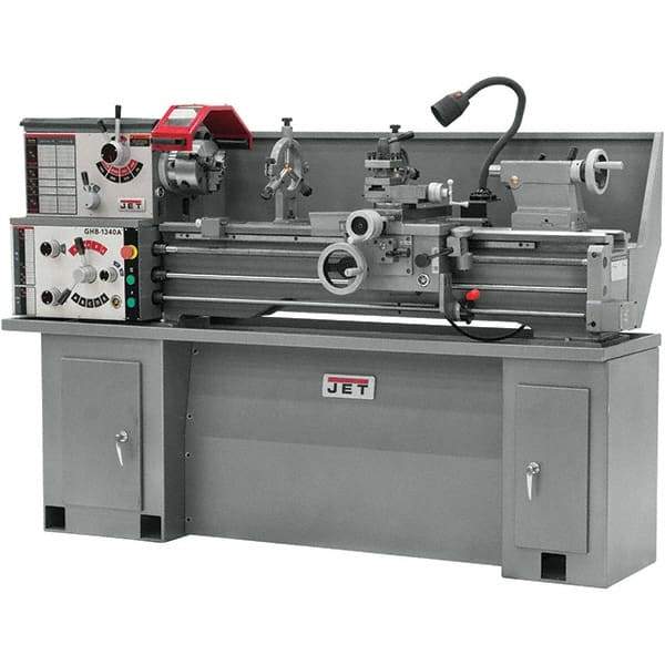 Jet - 13" Swing, 40" Between Centers, 230 Volt, Single Phase Bench Lathe - 5MT Taper, 2 hp, 70 to 2,000 RPM, 1-3/8" Bore Diam, 32" Deep x 47" High x 71" Long - Eagle Tool & Supply