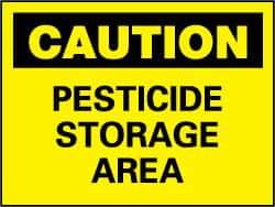 NMC - "Caution - Pesticide Storage Area", 10" Long x 14" Wide, Rigid Plastic Safety Sign - Rectangle, 0.05" Thick, Use for Hazardous Materials - Eagle Tool & Supply