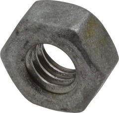 Value Collection - 1/4-20 UNC Steel Right Hand Hex Nut - 7/16" Across Flats, 7/32" High, Hot Dipped Galvanized Finish - Eagle Tool & Supply