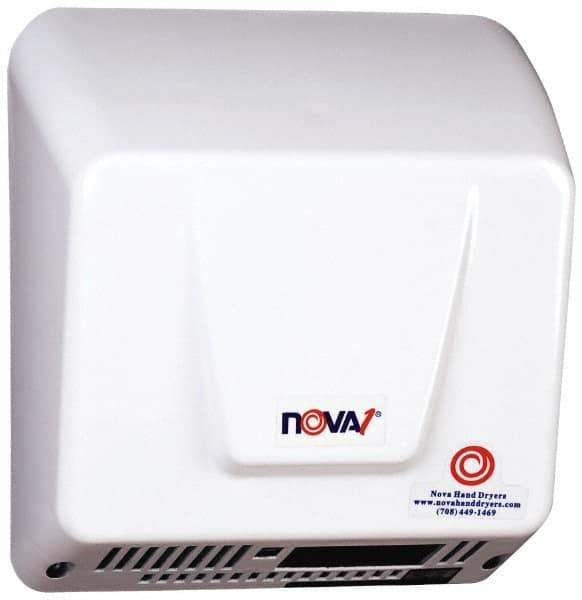 World Dryer - 1000 Watt White Finish Electric Hand Dryer - 120/208/240 Volts, 8 Amps, 9-1/4" Wide x 9-3/4" High x 4" Deep - Eagle Tool & Supply