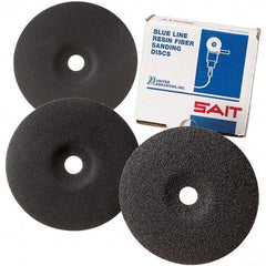 Sait - 7" Diam 7/8" Hole 220 Grit Fiber Disc - Very Fine Grade, Silicon Carbide - Eagle Tool & Supply