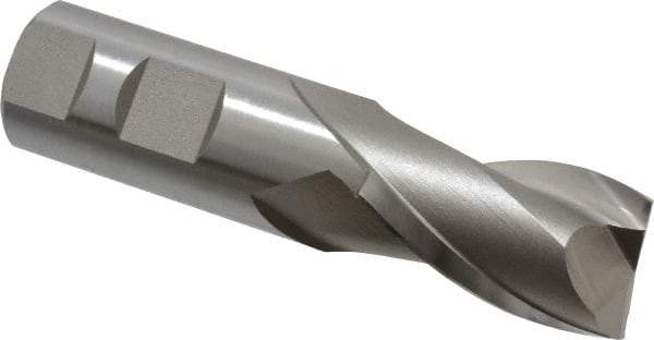 Hertel - 1" Diam, 1-5/8" LOC, 2 Flute High Speed Steel Keyway End Mill - Spiral Flute, Uncoated, 1" Shank Diam, 4-1/8" OAL, Centercutting - Eagle Tool & Supply