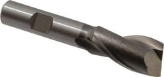 Hertel - 23/32", 1-5/16" LOC, 1/2" Shank Diam, 3-5/16" OAL, 2 Flute, High Speed Steel Square End Mill - Single End, Uncoated, Spiral Flute, 30° Helix, Centercutting, Right Hand Cut, Right Hand Flute - Eagle Tool & Supply