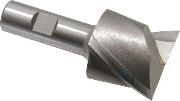 Hertel - 1-7/8", 1-5/8" LOC, 3/4" Shank Diam, 3-7/8" OAL, 2 Flute, High Speed Steel Square End Mill - Single End, Uncoated, Spiral Flute, 30° Helix, Centercutting, Right Hand Cut, Right Hand Flute - Eagle Tool & Supply