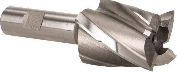 Hertel - 1-5/8", 2" LOC, 3/4" Shank Diam, 4-1/2" OAL, 4 Flute, High Speed Steel Square End Mill - Single End, Uncoated, Spiral Flute, 30° Helix, Right Hand Cut, Right Hand Flute - Eagle Tool & Supply
