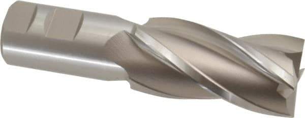 Hertel - 1-1/2", 3" LOC, 1-1/4" Shank Diam, 5-1/2" OAL, 4 Flute, High Speed Steel Square End Mill - Single End, Uncoated, Spiral Flute, 30° Helix, Centercutting, Right Hand Cut, Right Hand Flute - Eagle Tool & Supply