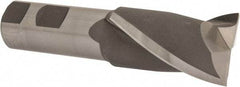 Hertel - 1-3/8", 2-1/4" LOC, 1" Shank Diam, 4-3/4" OAL, 2 Flute, High Speed Steel Square End Mill - Single End, Uncoated, Spiral Flute, 30° Helix, Centercutting, Right Hand Cut, Right Hand Flute - Eagle Tool & Supply