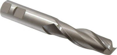 Hertel - 1", 3" LOC, 1" Shank Diam, 6-1/2" OAL, 2 Flute, High Speed Steel Square End Mill - Single End, Uncoated, Spiral Flute, 30° Helix, Centercutting, Right Hand Cut, Right Hand Flute - Eagle Tool & Supply
