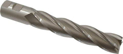 Hertel - 1-1/4", 6" LOC, 1-1/4" Shank Diam, 8-1/2" OAL, 4 Flute, High Speed Steel Square End Mill - Single End, Uncoated, Spiral Flute, 30° Helix, Centercutting, Right Hand Cut, Right Hand Flute - Eagle Tool & Supply