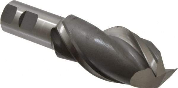Hertel - 2", 4" LOC, 1-1/4" Shank Diam, 6-1/2" OAL, 2 Flute, High Speed Steel Square End Mill - Single End, Uncoated, Spiral Flute, 42° Helix, Centercutting, Right Hand Cut, Right Hand Flute - Eagle Tool & Supply