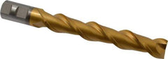 Hertel - 1", 6" LOC, 1" Shank Diam, 8-1/2" OAL, 2 Flute, High Speed Steel Square End Mill - Single End, TiN Finish, Spiral Flute, 42° Helix, Centercutting, Right Hand Cut, Right Hand Flute - Eagle Tool & Supply