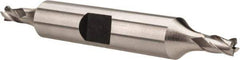Hertel - 5/32", 15/64" LOC, 3/8" Shank Diam, 2-3/4" OAL, 4 Flute, High Speed Steel Square End Mill - Double End, Uncoated, Spiral Flute, 30° Helix, Right Hand Cut, Right Hand Flute - Eagle Tool & Supply