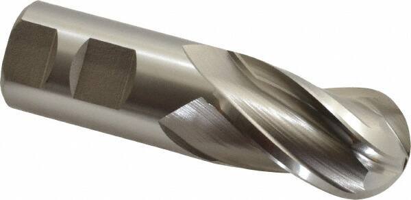 Hertel - 1-1/4" Diam, 2" LOC, 4 Flute Cobalt Ball End Mill - Uncoated, Single End, 4-1/2" OAL, 1-1/4" Shank Diam, Spiral Flute - Eagle Tool & Supply