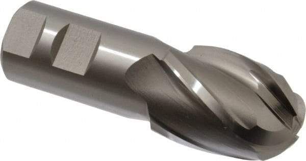 Hertel - 1-1/2" Diam, 2" LOC, 4 Flute Cobalt Ball End Mill - Uncoated, Single End, 4-1/2" OAL, 1-1/4" Shank Diam, Spiral Flute - Eagle Tool & Supply