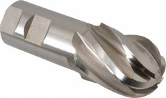 Hertel - 1-1/2" Diam, 2" LOC, 6 Flute Cobalt Ball End Mill - Uncoated, Single End, 4-1/2" OAL, 1-1/4" Shank Diam, Spiral Flute - Eagle Tool & Supply