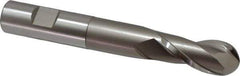 Hertel - 3/4" Diam, 1-5/8" LOC, 2 Flute Cobalt Ball End Mill - Uncoated, Single End, 5-3/8" OAL, 3/4" Shank Diam, Spiral Flute - Eagle Tool & Supply