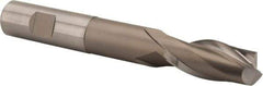 Hertel - 3/4", 1-5/8" LOC, 3/4" Shank Diam, 5-3/8" OAL, 2 Flute, Cobalt Square End Mill - Single End, Uncoated, Spiral Flute, 30° Helix, Centercutting, Right Hand Cut, Right Hand Flute - Eagle Tool & Supply