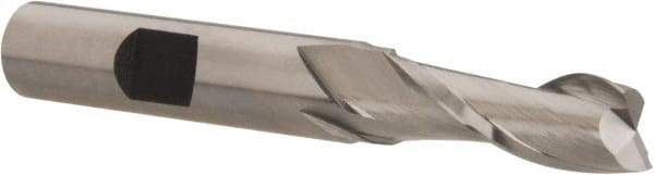 Hertel - 11/32", 1" LOC, 3/8" Shank Diam, 2-3/4" OAL, 2 Flute, Cobalt Square End Mill - Single End, Uncoated, Spiral Flute, 30° Helix, Centercutting, Right Hand Cut, Right Hand Flute - Eagle Tool & Supply