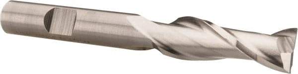 Hertel - 7/16", 1-1/4" LOC, 3/8" Shank Diam, 3-1/4" OAL, 2 Flute, Cobalt Square End Mill - Single End, Uncoated, Spiral Flute, 30° Helix, Centercutting, Right Hand Cut, Right Hand Flute - Eagle Tool & Supply