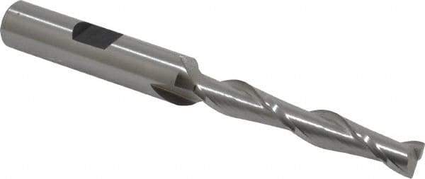 Hertel - 9/32", 1-3/4" LOC, 3/8" Shank Diam, 3-1/2" OAL, 2 Flute, Cobalt Square End Mill - Single End, Uncoated, Spiral Flute, 30° Helix, Centercutting, Right Hand Cut, Right Hand Flute - Eagle Tool & Supply