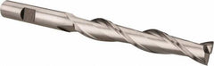 Hertel - 7/16", 2-3/4" LOC, 3/8" Shank Diam, 4-3/4" OAL, 2 Flute, Cobalt Square End Mill - Single End, Uncoated, Spiral Flute, 30° Helix, Centercutting, Right Hand Cut, Right Hand Flute - Eagle Tool & Supply