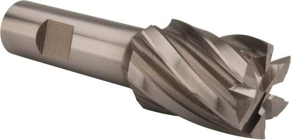 Hertel - 1-1/8", 1-1/2" LOC, 3/4" Shank Diam, 3-7/8" OAL, 6 Flute, Cobalt Square End Mill - Single End, Uncoated, Spiral Flute, 30° Helix, Centercutting, Right Hand Cut, Right Hand Flute - Eagle Tool & Supply