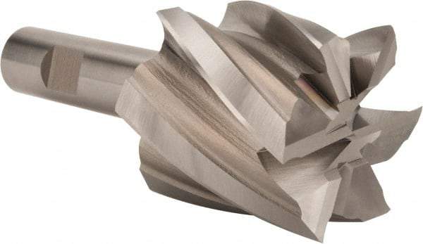 Hertel - 2", 2" LOC, 3/4" Shank Diam, 4-1/2" OAL, 6 Flute, Cobalt Square End Mill - Single End, Uncoated, Spiral Flute, 30° Helix, Centercutting, Right Hand Cut, Right Hand Flute - Eagle Tool & Supply