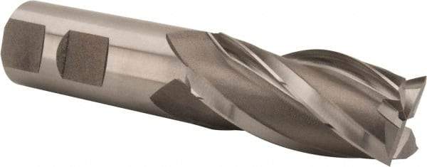 Hertel - 15/16", 1-7/8" LOC, 7/8" Shank Diam, 4-1/8" OAL, 4 Flute, Cobalt Square End Mill - Single End, Uncoated, Spiral Flute, 30° Helix, Centercutting, Right Hand Cut, Right Hand Flute - Eagle Tool & Supply