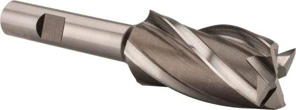 Hertel - 1", 1-7/8" LOC, 1/2" Shank Diam, 4-1/8" OAL, 4 Flute, Cobalt Square End Mill - Single End, Uncoated, Spiral Flute, 30° Helix, Centercutting, Right Hand Cut, Right Hand Flute - Eagle Tool & Supply